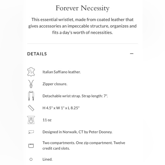 DOONEY & BOURKE SAFFIANO LARGE ZIP AROUND WRISTLET. ECRU. NEW WITH TAGS IN BOX. - Picture 7 of 7